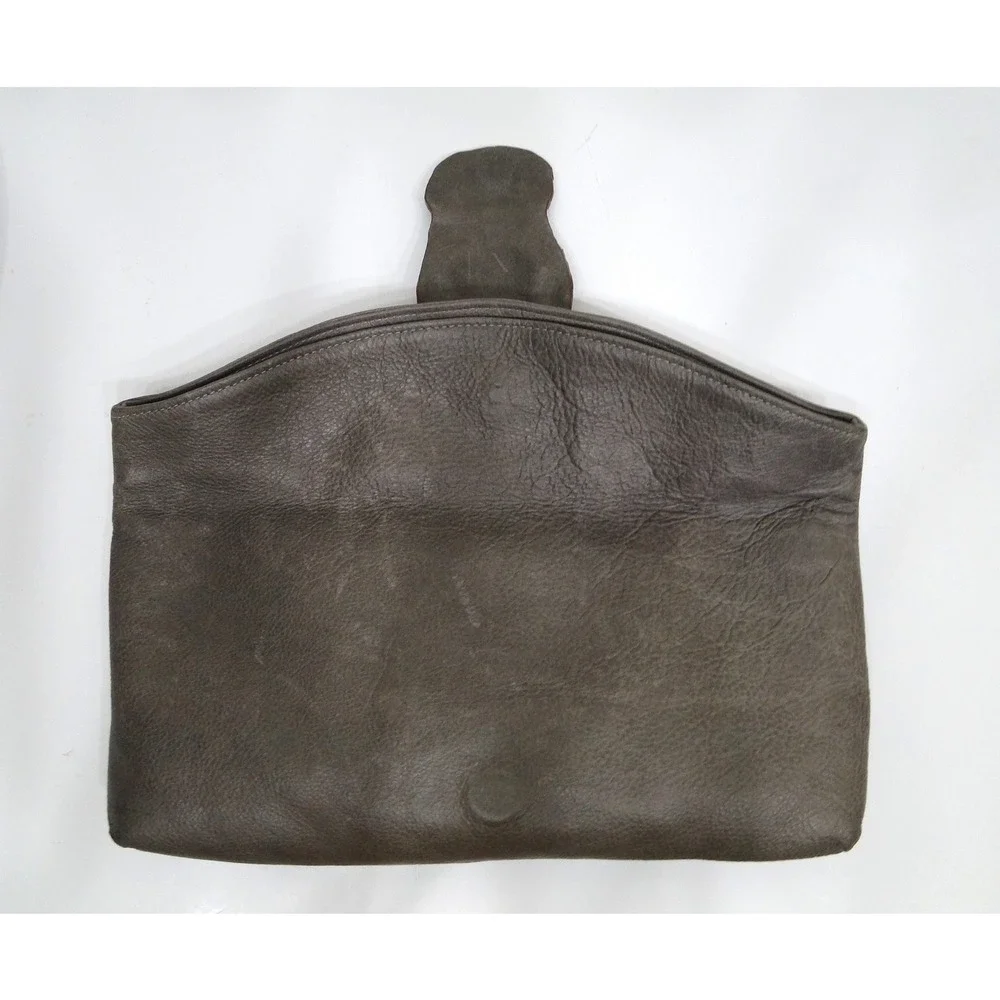 Moo Moo Designs Grey Bovine Leather &‎ Crocodile Hornback Oversized Clutch Bag